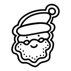  Gingerbread Santa Claus. Hand drawn.Doodle style