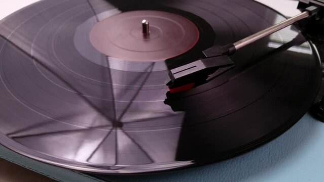 Record playing on a record player