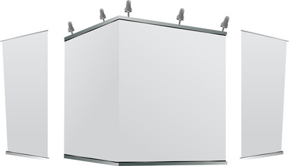 Blank trade show booth mock up. Front view. isolated