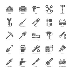 Obraz premium Mechanic Tool icon pack for your website design, logo, app, UI. Mechanic Tool icon glyph design. Vector graphics illustration and editable stroke.