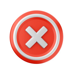 red cross button 3d icon illustration