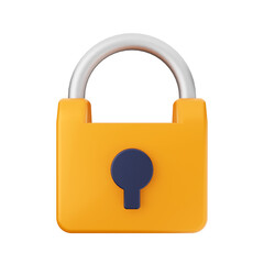 padlock 3d icon illustration