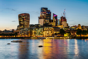 Skyline of the "city of london" at sunset, taken on May 22, 2022.
