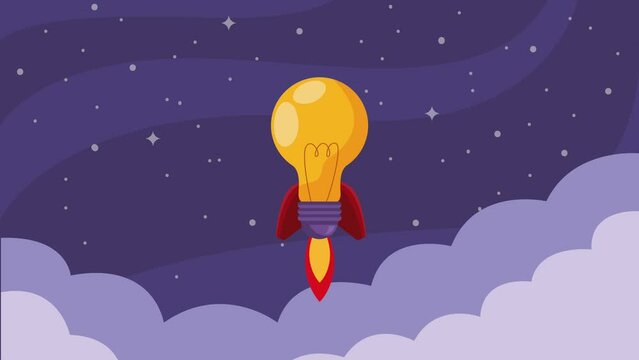 bulb in space start up animation