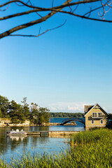 Beautiful scenery of Thousand Islands National Park, house on the river, Ontario, Canada
