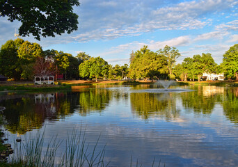 sunrise reflections in a pond