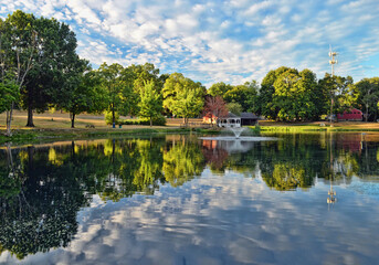 sunrise reflections in a pond