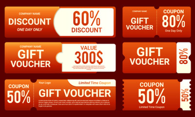 Set of coupon promotion sale