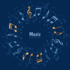 Obraz premium Vector music melody note dancing flow