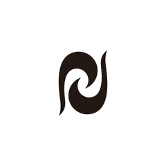 Fototapeta na wymiar letter rj linked curves design logo vector