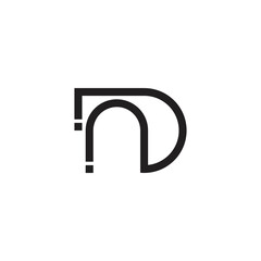 Obraz premium letter nd abstract geometric line logo vector