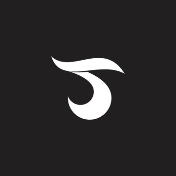 number 5 letter s simple curves logo vector