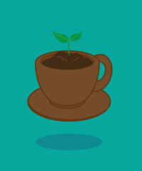 green sprout in a cup