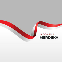 indonesia waving flag element template vector