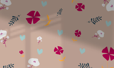 abstract background flower pattern pastel hand drawn cute colorful shadow overlay eps 10
