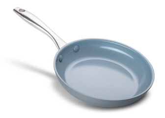 Frying pan. Ceramic Nonstick with stainless steel handle. Fry pan for cooking. Gray ceramic...