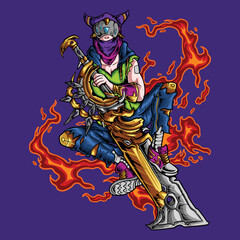 Steam Punk Warrior Robot Character