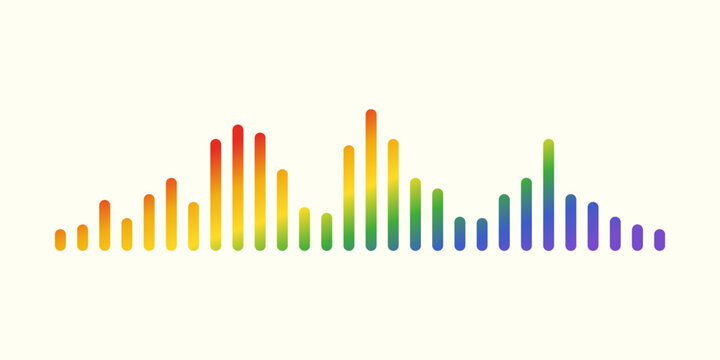 Colorful sound wave equalizer. Background ui design musical sound wave. Vector illustration.