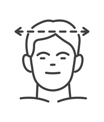 Dimensions and measurements of men head vector