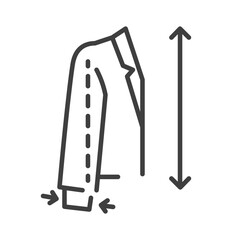 Dimensions and measurement of men jacket vector