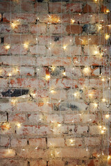 Brick wall with Christmas background