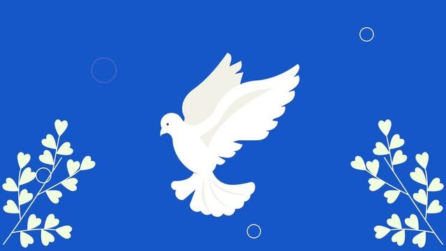 peace animation with dove flying