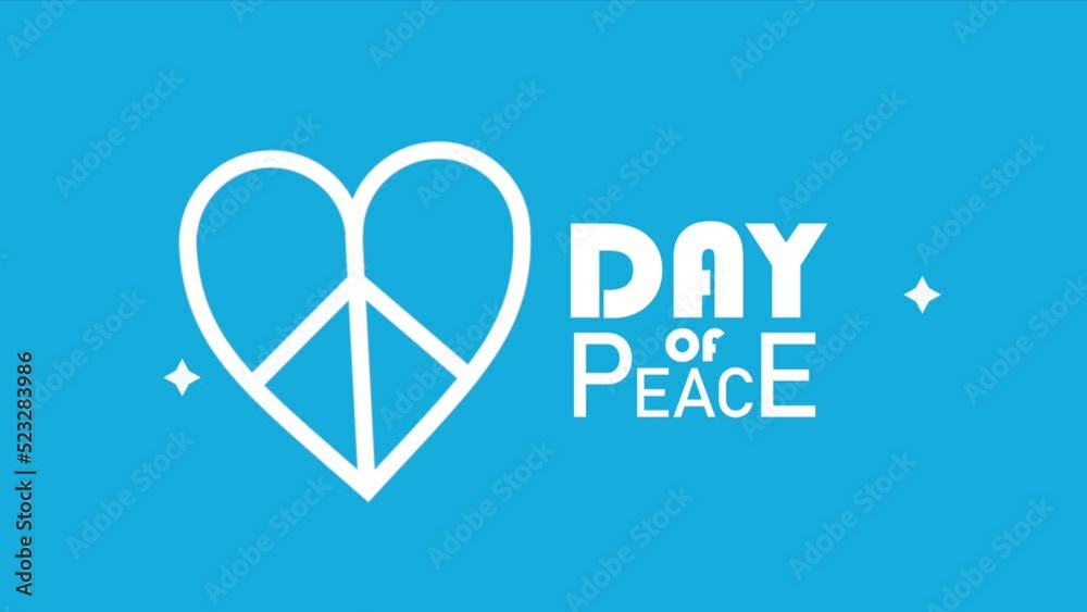 Wall mural international day of peace lettering with symbol