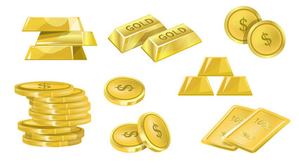 Gold and precious metal wealth and richness vector