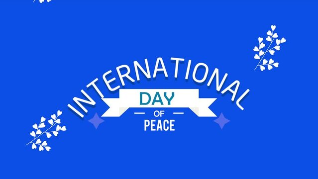 international day of peace lettering with symbol