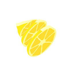 lemon slices isolated citrus fruit - flat design vector symbol