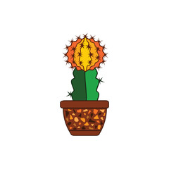 cartoon moon cactus