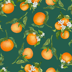 seamless watercolor hand drawn art illustration orange used for background texture, wrapping paper, textile greeting card template or wallpaper design
