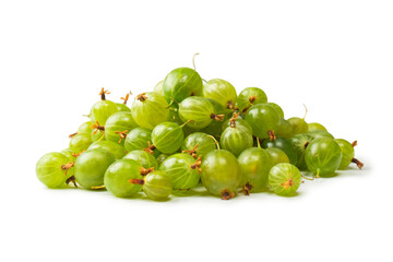 A group of gooseberries isolated on a white background.