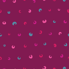 Pink hand drawn crescent shape seamless repeat pattern
