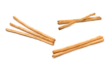 Bread sticks isolated on white background.