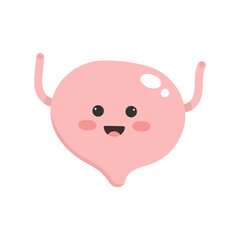 Cute cartoon bladder. Bladder illustration.