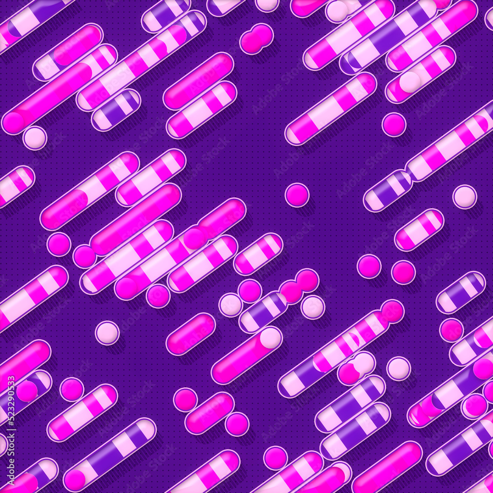 Aufkleber Diagonal pattern of colored geometric shapes. Abstract 3d rendering background. Decoration element digital illustration