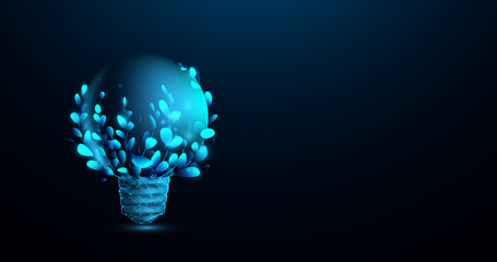 Light bulb with a plant. Ecology environment concept. Vector illustration