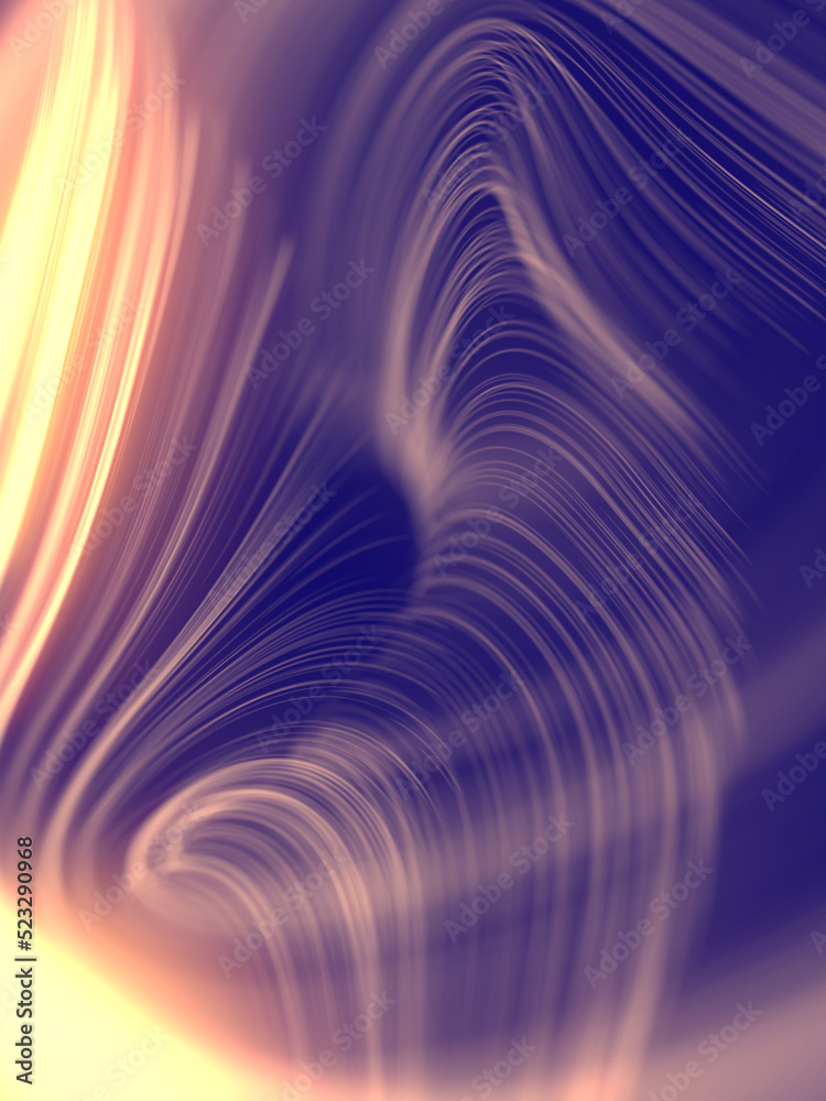 Aufkleber abstract swirls of wavy energy lines of neon color. virtual reality. 3d rendering digital illustrati