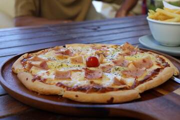 Hawaiian Pizza on the table