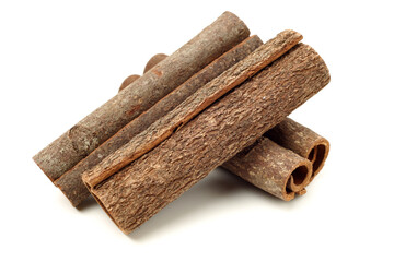 Cinnamon on a white background