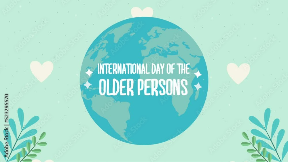 Canvas Prints happy old persons day lettering in earth planet