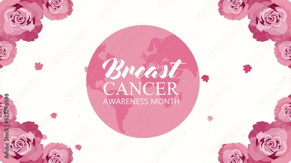 Canvas Prints breast cancer awareness lettering animation