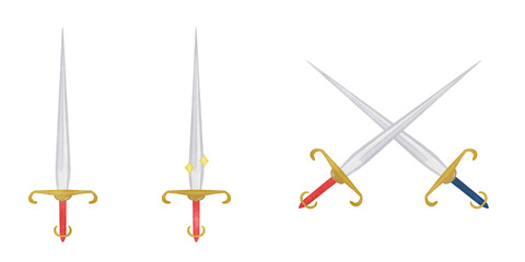 Cool and cute sword illustration set 01