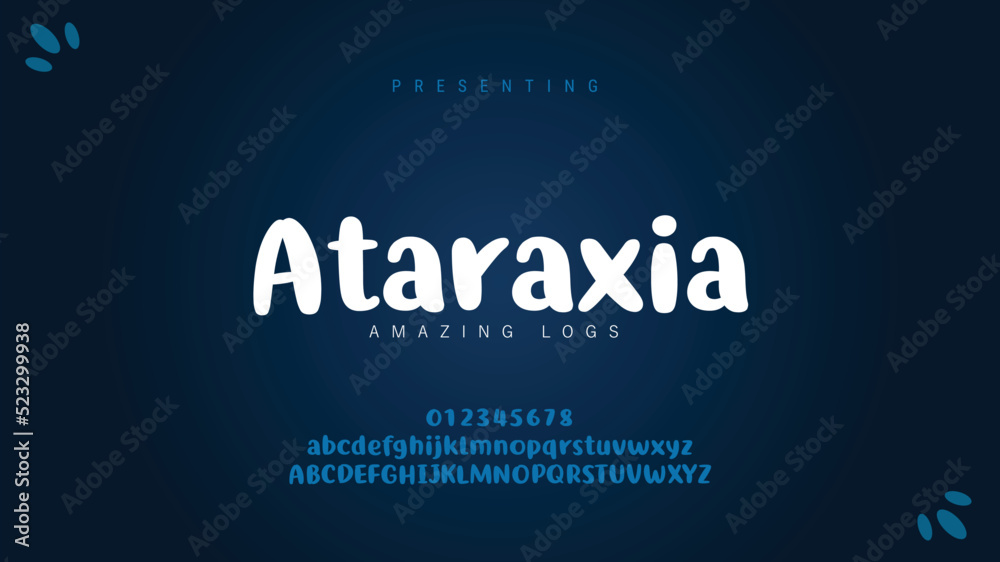 Fototapete easy to read abstract alphabet font typography letters numbers words vector illustration