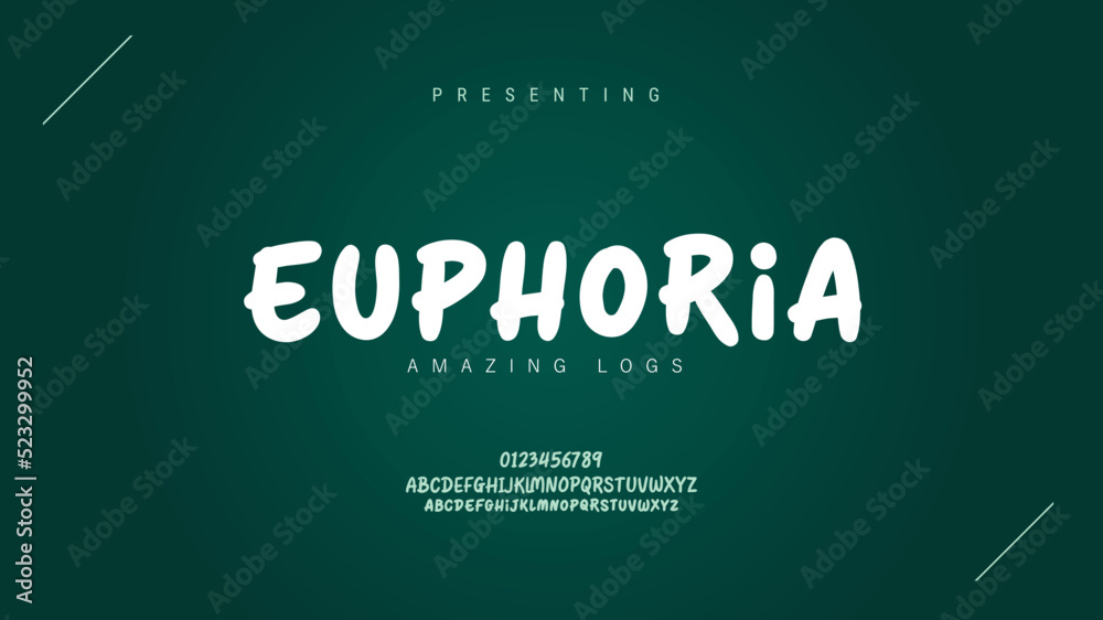 Fototapete hand drawn elegant alphabets stock vector letters font style and number minimal fashion design typog