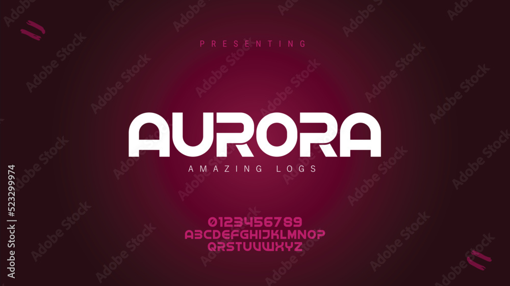 Fototapete modern minimal abstract typography digital font style design letter numbers vector illustration typo