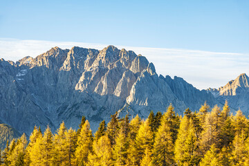 View at the alps mountain at autumn