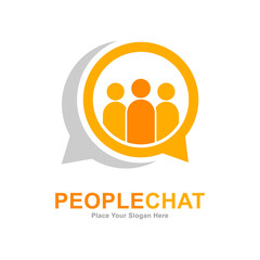 People chat vector template logo. Suitable for business, media social and teamwork