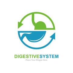 Stomach arrow logo vector template. Suitable for business, health